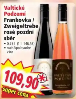 Norma Valtické Podzemí Frankovka / Zweigeltrebe rosé pozdní sběr nabídka