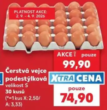 Čerstvá vejce podestýlková