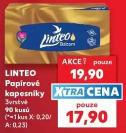 Kaufland Linteo papírové kapesníky nabídka