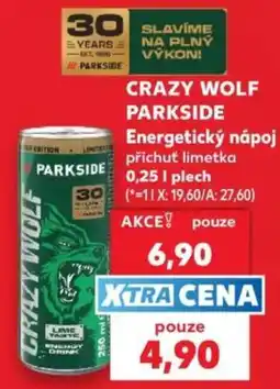 Kaufland Crazy Wolf Parkside energetický nápoj příchuť limetka nabídka