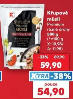 Kaufland Křupavé müsli Premium různé druhy nabídka