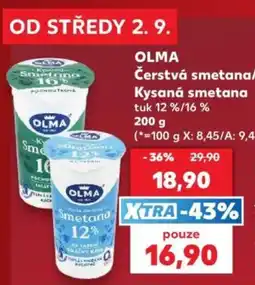 Kaufland Olma čerstvá smetana kysaná smetana nabídka