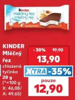 Kaufland Kinder mléčný řez nabídka