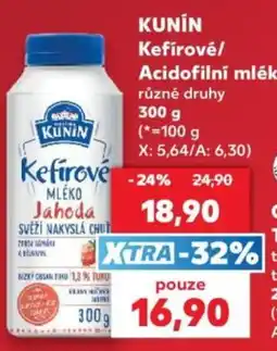 Kaufland Kunin kefirove mléko jahoda nabídka