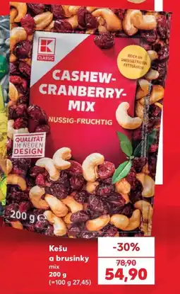 Kaufland K Classic kešu a brusinky mix nabídka
