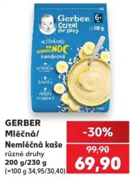 Kaufland Gerber Mléčná/Nemléčná kaše nabídka