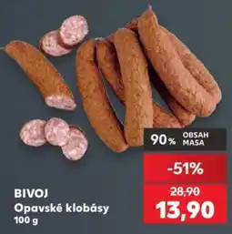 Kaufland Bivoj opavské klobásy nabídka
