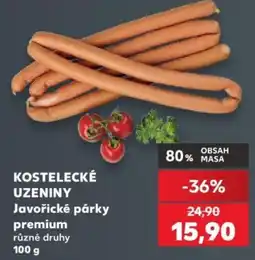 Kaufland Kostelecké uzeniny javořické párky premium nabídka