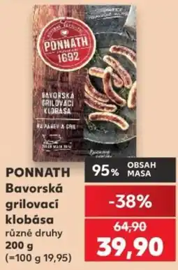 Kaufland Ponnath bavorská grilovací klobása nabídka