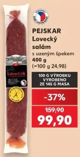 Kaufland Pejskar lovecky salam s uzenym spekem nabídka