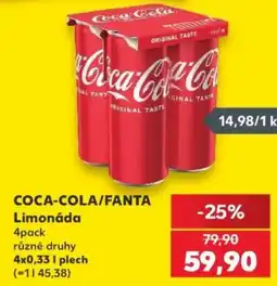 Kaufland Coca-Cola/Fanta Limonáda nabídka
