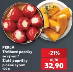 Kaufland Perla třešňové papriky se sýrem/žluté papričky plněné sýrem nabídka