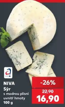 Kaufland Niva sýr s modrou plisní uvnitř hmoty nabídka