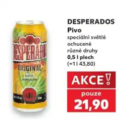 Kaufland Desperados pivo speciální světlé ochucené různé druhy nabídka