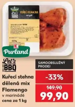 Kaufland Purland kuřecí stehna dělená mix flamengo v marinádě nabídka