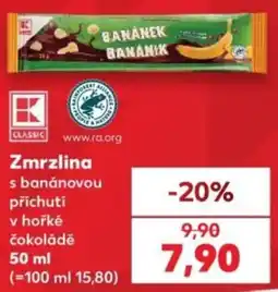 Kaufland K-Classic zmrzlina s banánovou příchutí v hořké čokoládě nabídka