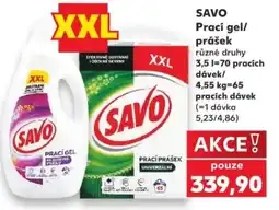 Kaufland Savo prací gel/prášek nabídka