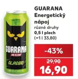 Kaufland Guarana energetický nápoj nabídka