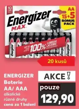 Kaufland Energizer baterie AA/AAA nabídka