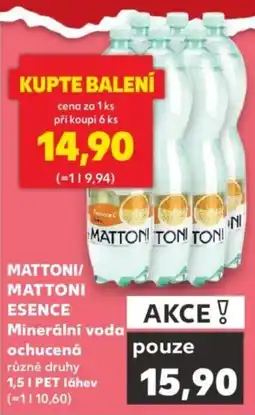 Kaufland Mattoni esence minerální voda ochucená nabídka
