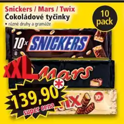 Norma Snickers, Mars, Twix nabídka