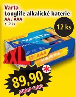Norma Varta Longlife alkalické baterie nabídka