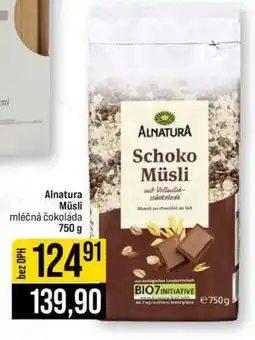 Jip Alnatura Müsli mléčná čokoláda 750 g nabídka