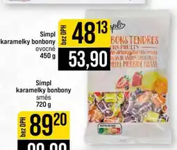 Jip Simpl karamely bonbony ovocné nabídka