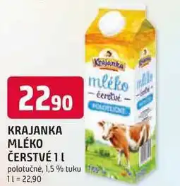 Trefa KRAJANKA MLÉKO ČERSTVÉ 1l polotučné, 1,5 % tuku nabídka
