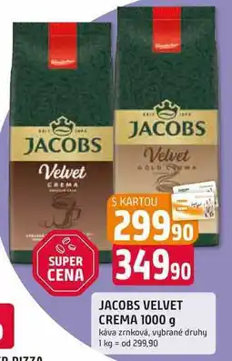 Trefa JACOBS VELVET CREMA 1000 g káva zrnková, vybrané druhy nabídka