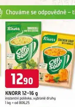 Trefa KNORR 12-16 g instantní polévka, vybrané druhy nabídka