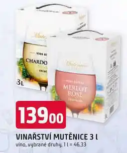Trefa VINAŘSTVÍ MUTĚNICE 3 L vino, vybrané druhy nabídka