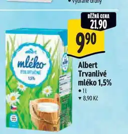 Albert Albert Trvanlivé mléko 1,5% nabídka
