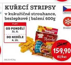 RABBIT řeznictví KUŘECÍ STRIPSY v kukuřičné strouhance, bezlepkové balení nabídka
