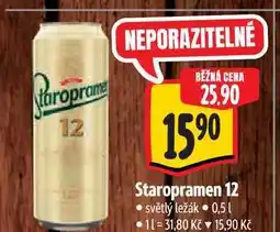 Albert Staropramen 12 světlý ležák nabídka