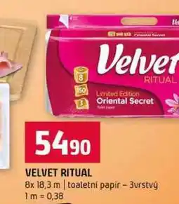 Terno VELVET RITUAL 8x 18,3 m toaletni papir 3vrstvý nabídka
