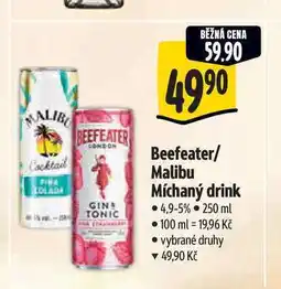 Albert Beefeater/ Malibu Míchaný drink nabídka