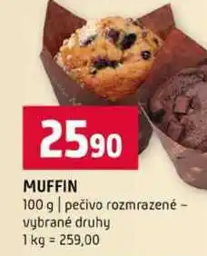 Terno MUFFIN 100 g pečivo rozmrazené vybrané druhy nabídka