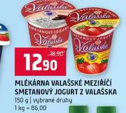 Terno MLÉKÁRNA VALAŠSKÉ MEZIŘÍČÍ SMETANOVÝ JOGURT Z VALAŠSKA 150 g vybrané druhy nabídka