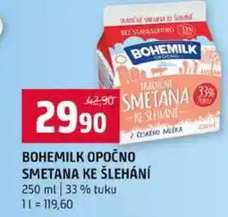 Terno BOHEMILK OPOČNO SMETANA KE ŠLEHÁNÍ 250 ml 33% tuku nabídka
