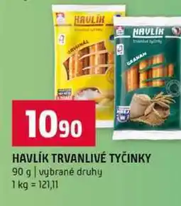 Terno HAVLÍK TRVANLIVÉ TYČINKY 90 g vybrané druhy nabídka
