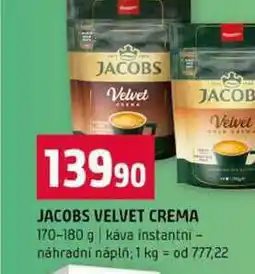 Terno JACOBS VELVET CREMA 170-180 g káva instantni náhradní náplň nabídka