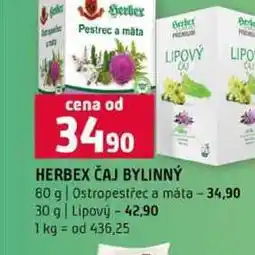 Terno HERBEX ČAJ BYLINNÝ 80 g Ostropestřec a máta 30 g Lipový nabídka