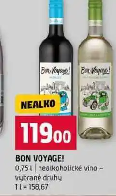 Terno BON VOYAGE! 0,75l nealkoholické vino vybrané druhy nabídka