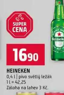Terno HEINEKEN 0,4l pivo světlý ležák nabídka