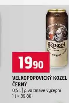 Terno VELKOPOPOVICKÝ KOZEL ČERNÝ 0,5l pivo tmavé výčepní nabídka