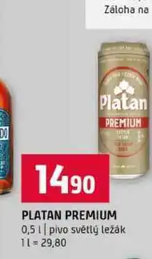 Terno PLATAN PREMIUM 0,5l pivo světlý ležák nabídka