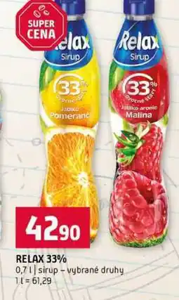 Terno RELAX 33% 0,7l sirup vybrané druhy nabídka