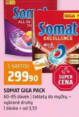 Terno SOMAT GIGA PACK 60-85 dávek tablety do myčky vybrané druhy nabídka