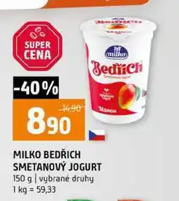 Terno MILKO BEDŘICH SMETANOVÝ JOGURT 150 g vybrané druhy nabídka